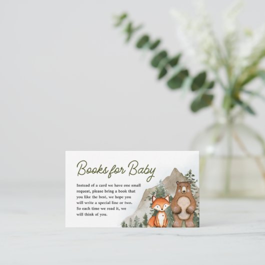 Adventure Awaits Woodland Books voor Baby Informatiekaartje (Staand voorkant)