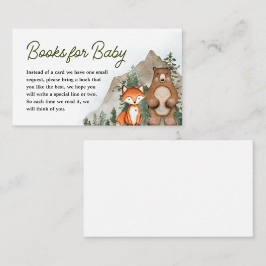 Adventure Awaits Woodland Books voor Baby Informatiekaartje (Voorkant / Achterkant)