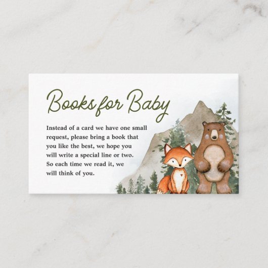 Adventure Awaits Woodland Books voor Baby Informatiekaartje (Voorkant)