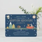 Adventure Awaits Woodland Boy Adoption Baby shower Kaart (Staand voorkant)