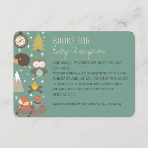 Adventure Awaits Woodland Boy boekt Baby Verzoek Informatiekaartje