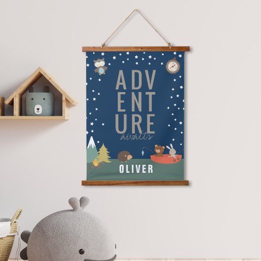 Adventure Awaits Woodland Boy Kinder Wall Decor Hangend Wandkleed
