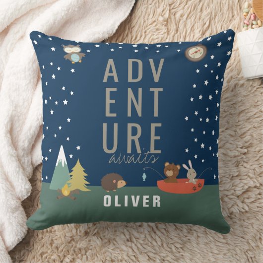 Adventure Awaits Woodland Boy Kinder Wall Decor Kussen (Deken)