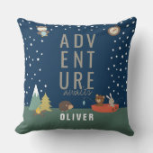 Adventure Awaits Woodland Boy Kinder Wall Decor Kussen (Voorkant)