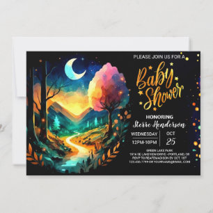 Adventure Awaits Woodland Cottagecore Baby shower Kaart