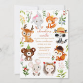 Adventure Awaits Woodland Creatures Baby shower Kaart (Voorkant)