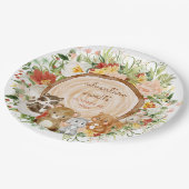 Adventure Awaits Woodland Creatures Baby shower Papieren Bordje (Gekanteld)