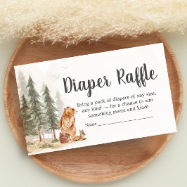 Adventure Awaits Woodland Shower Diaper Raffle Informatiekaartje