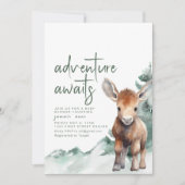 Adventure Awaits Woodland Theme Baby shower Kaart (Voorkant)