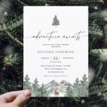 Adventure Awaits Woodland Winter Boy Baby shower Kaart<br><div class="desc">Adventure Awaits Winter Forest Boy Baby shower Invitation</div>