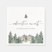 Adventure Awaits Woodland Winter Boy Baby shower Servet (Voorkant)