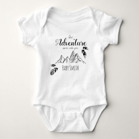 Adventure awaits you customizable name romper (Voorkant)