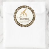 Adventure Baby Boy Douche Waterverf Giraffe Theme Ronde Sticker (Tas)
