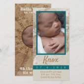 Adventure Baby Fotoaankondiging Bedankkaart (Voorkant / Achterkant)