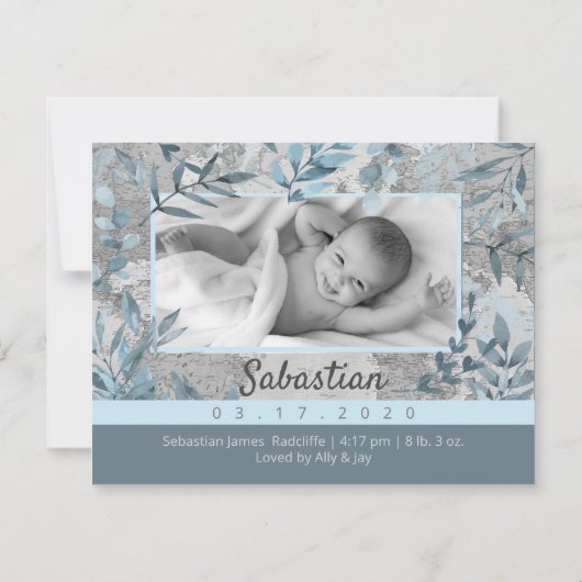 Adventure Baby Fotoaankondiging Bedankkaart (Achterkant)