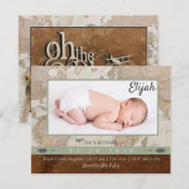 Adventure Baby Fotoaankondiging Bedankkaart (Voorkant / Achterkant)