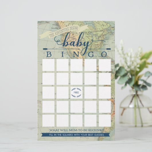 Adventure Baby shower Bingo Game (Staand voorkant)