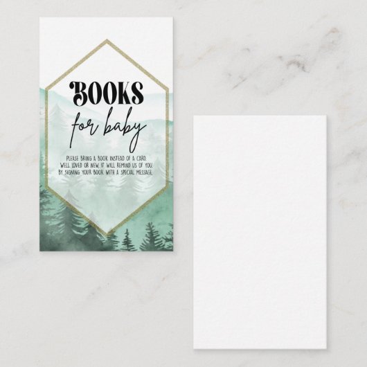 Adventure, Baby shower, boeken voor baby Informatiekaartje (Voorkant / Achterkant)