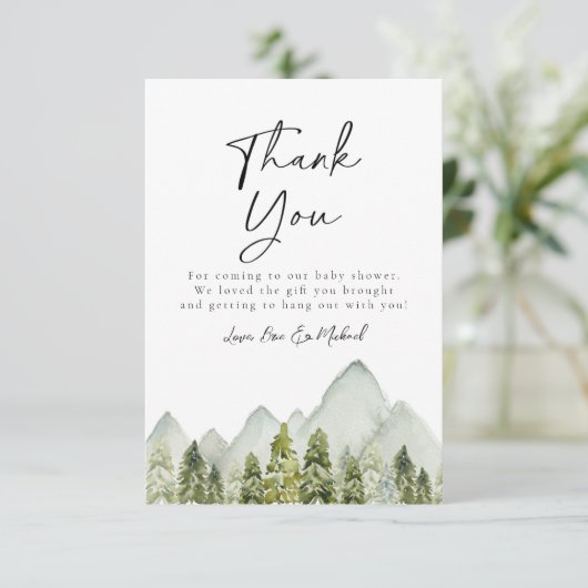 Adventure-Baby shower - Hartelijk dank Bedankkaart (Staand voorkant)