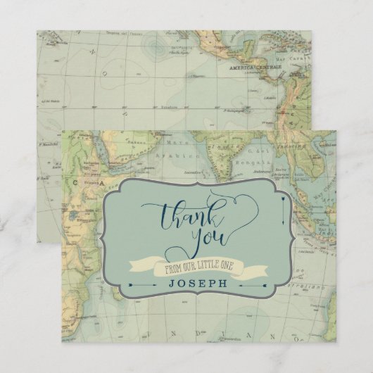 Adventure-Baby shower Hartelijk dank Bedankkaart (Voorkant / Achterkant)