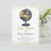 Adventure Baby shower Invitation Boy Kaart (Staand voorkant)