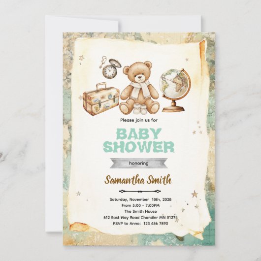Adventure Baby Shower Invitation Kaart (Voorkant)