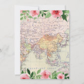Adventure Baby shower Pink Floral Map Wereld Kaart (Achterkant)