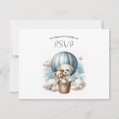 Adventure Baby shower Puppy Hete Luchtballon RSVP (Voorkant)