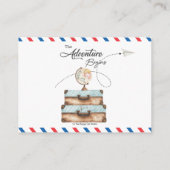 Adventure Baby shower Raffle Diaper over reizen Informatiekaartje (Achterkant)