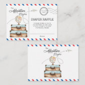 Adventure Baby shower Raffle Diaper over reizen Informatiekaartje (Voorkant / Achterkant)