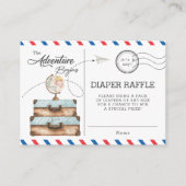 Adventure Baby shower Raffle Diaper over reizen Informatiekaartje (Voorkant)