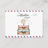 Adventure Baby shower Suitcase Diaper Raffle Informatiekaartje (Achterkant)