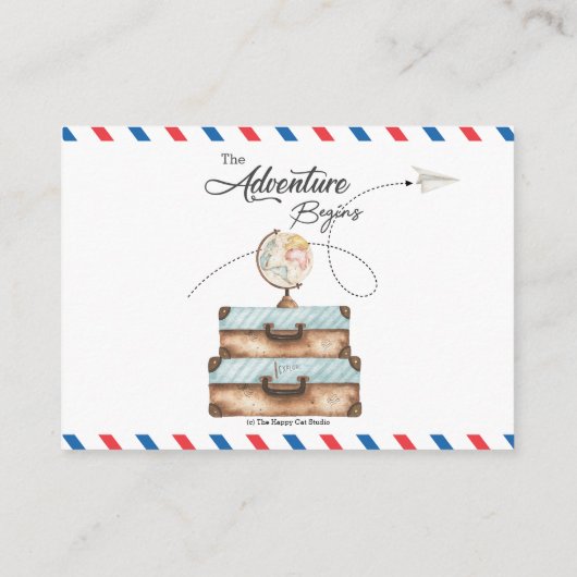 Adventure Baby shower Travel Books voor Baby Informatiekaartje (Achterkant)