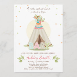 Adventure baby shower-uitnodiging Teepee Pow wow Kaart