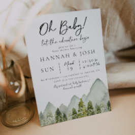 Adventure-Baby shower | Waterverf bomen Kaart