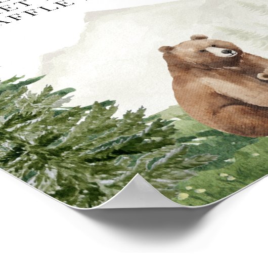 Adventure Baby shower Woodland luier loterij Poster (Hoek)