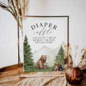 Adventure Baby shower Woodland luier loterij Poster