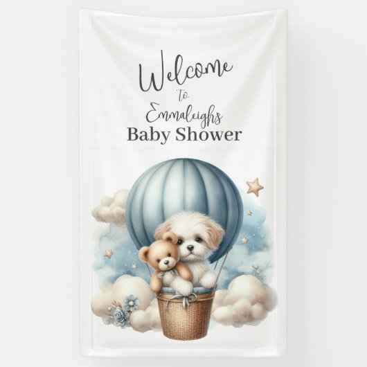 Adventure Balloon Baby shower Verticaal Welkom Spandoek (Verticaal)