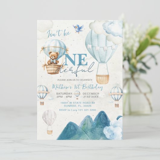 Adventure Beer Hot Air Balloon Mountain Verjaardag Kaart (Staand voorkant)