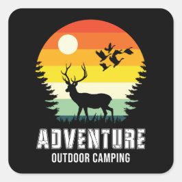 Adventure Beer voor buitenruiming en bos Vierkante Sticker
