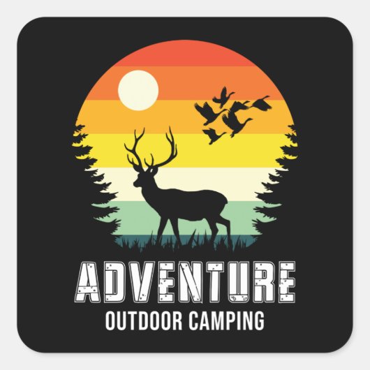 Adventure Beer voor buitenruiming en bos Vierkante Sticker (Voorkant)