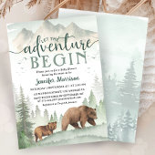 Adventure Begin Baby Shower Bear Woodland Forest Kaart