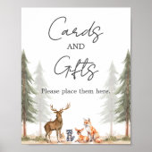 Adventure Begin Baby Shower Cards and Gifts Sign Poster (Voorkant)
