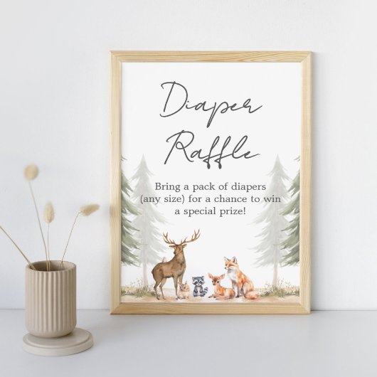 Adventure Begin Baby Shower Diaper Raffle Sign Poster