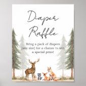 Adventure Begin Baby Shower Diaper Raffle Sign Poster (Voorkant)