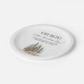 Adventure Begin Baby Shower Papieren Bordje (Gekanteld)