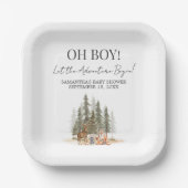 Adventure Begin Baby Shower Papieren Bordje (Voorkant)