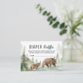 Adventure Begin Baby Shower Woodland Diaper Raffle Informatiekaartje (Staand voorkant)
