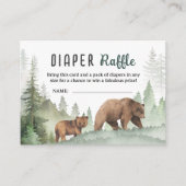 Adventure Begin Baby Shower Woodland Diaper Raffle Informatiekaartje (Voorkant)