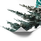 Adventure Begin Mountain Pine Baby shower Welkom Poster (Hoek)